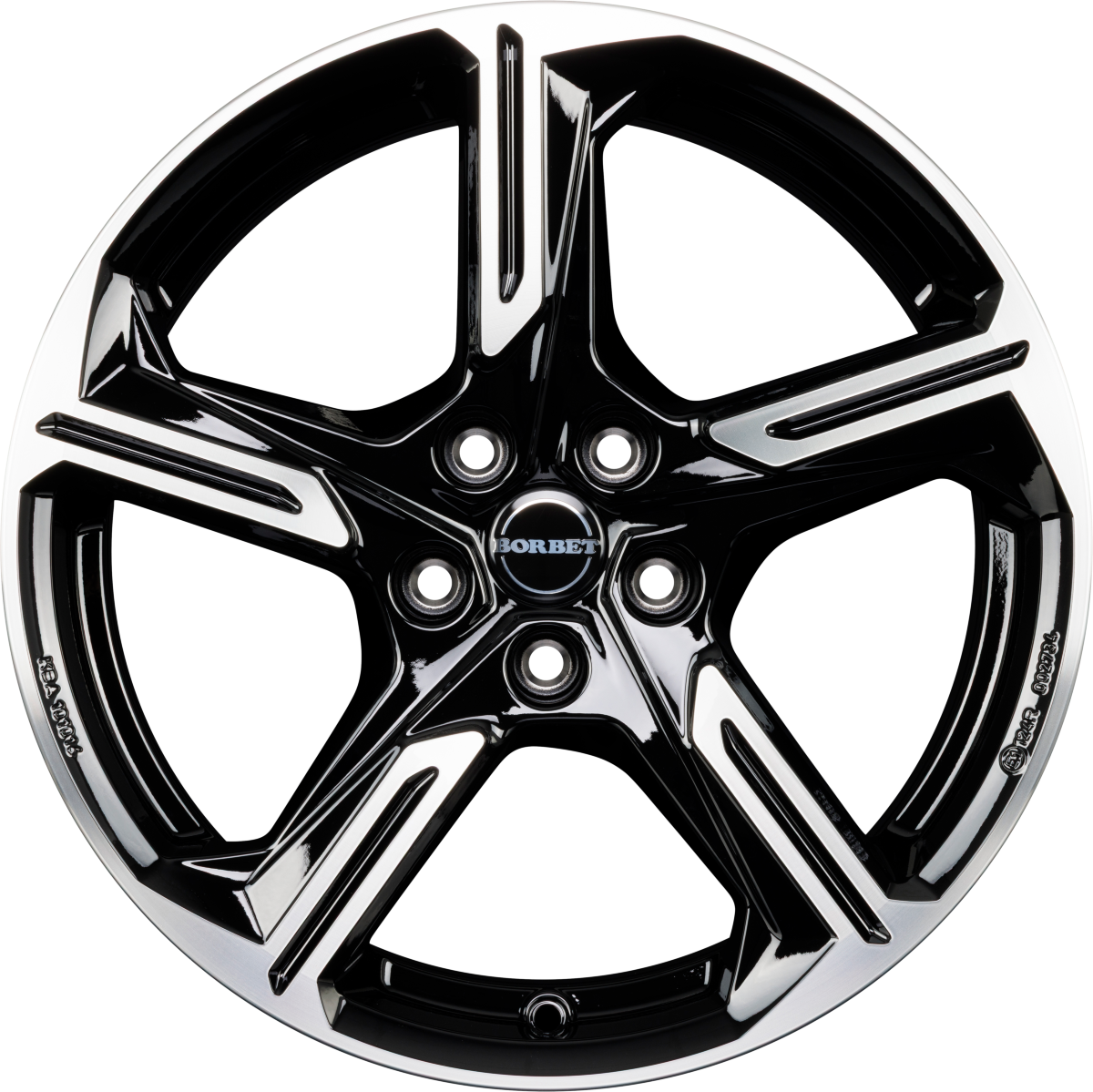 Borbet XE1 black polished glossy Alufelge 7.5x18 Zoll ET48 LK 5x112 ML57.1 – Bild 3