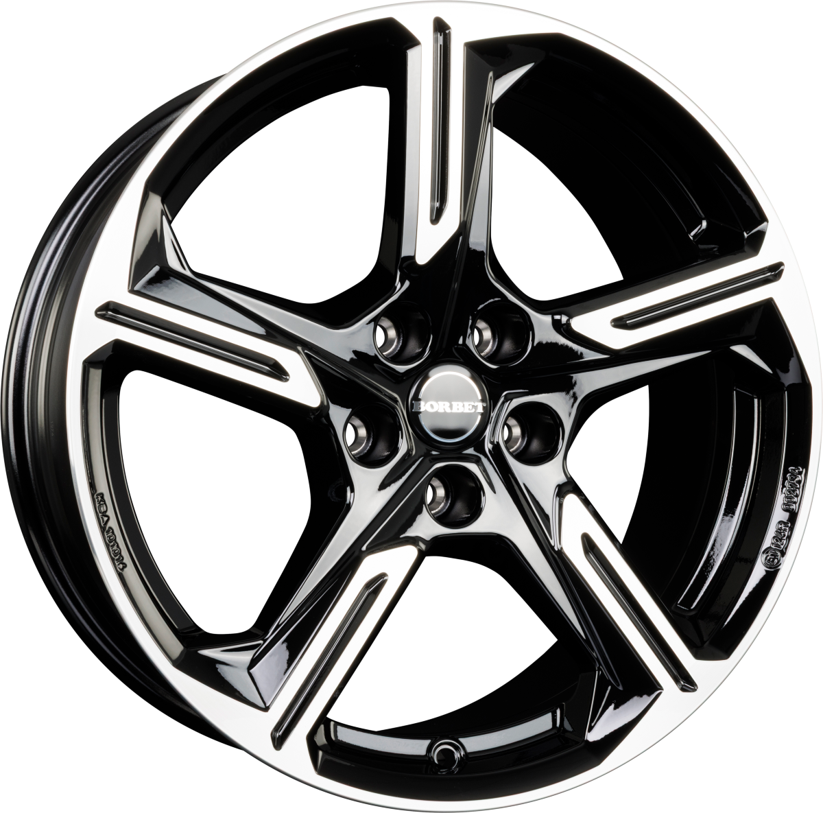 Borbet XE1 black polished glossy Alufelge 7.5x18 Zoll ET48 LK 5x112 ML57.1 – Bild 4