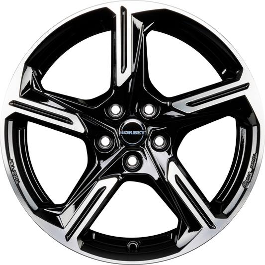 Borbet XE1 Black Polished Glossy Alufelge 7.5x18 Zoll ET51 LK 5x112 ML57.1