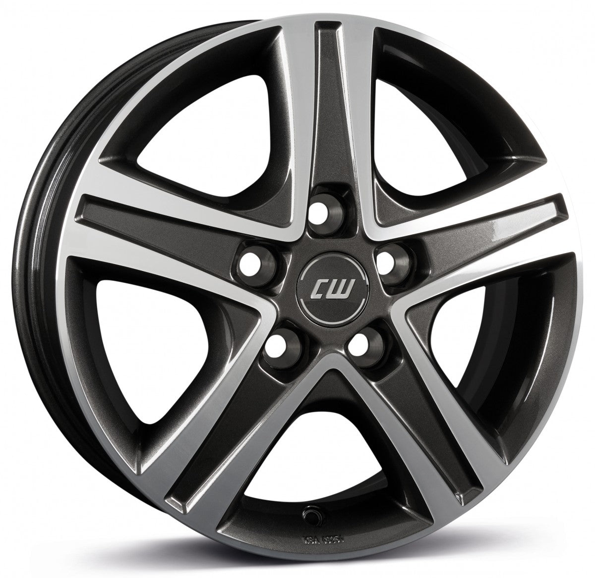 Borbet CWD mistral anthracite glossy polished Alufelge 6.5x16 Zoll ET46 LK 5x114.3 ML67.1