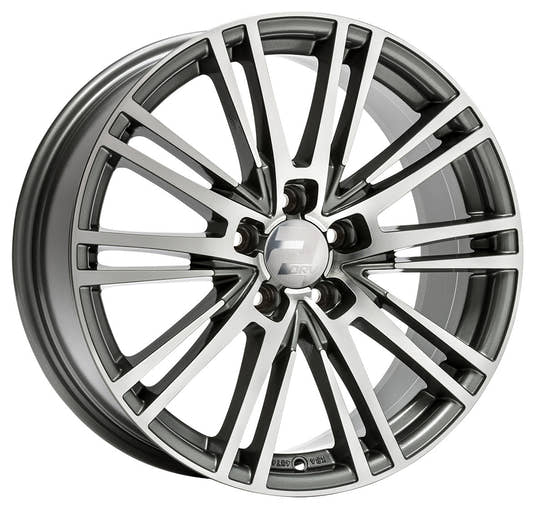 2DRV WH18 daytona grau hochglanzpoliert Alufelge 8.5x19 Zoll ET30 LK 5x112 ML66.6