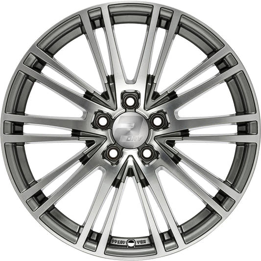 2DRV WH18 daytona grau hochglanzpoliert Alufelge 8.5x19 Zoll ET30 LK 5x112 ML66.6