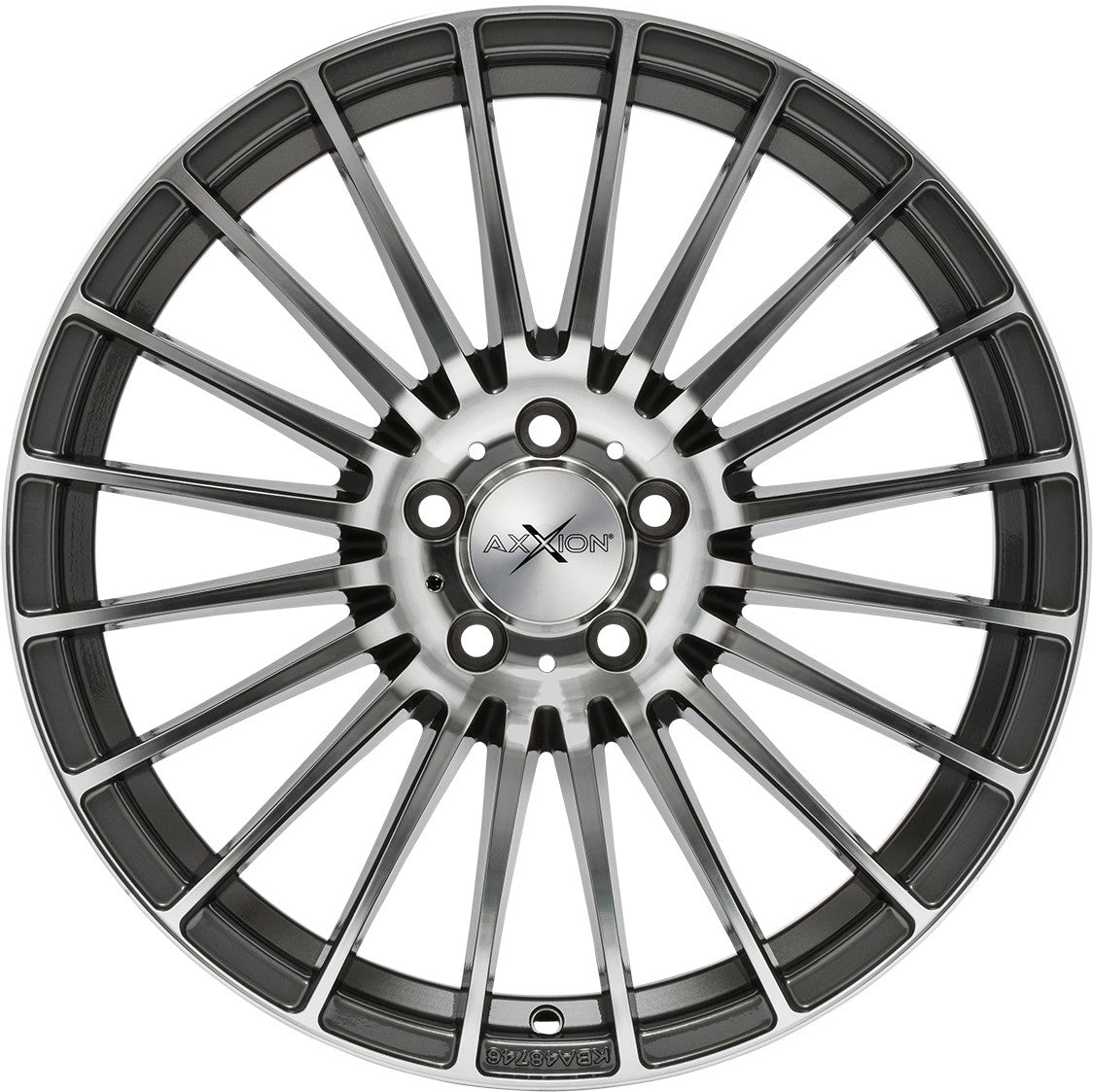 Axxion AX5 daytona grau hochglanzpoliert 8.5x19 ET25 - LK5/112 ML66.6