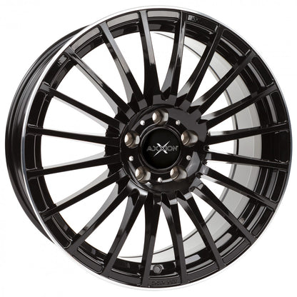 Axxion AX5 schwarz lackiert mit poliertem Felgenbett 8x18 ET35 - LK5/112 ML72.6