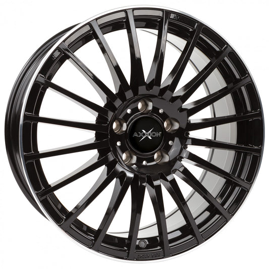 Axxion AX5 schwarz lackiert mit poliertem Felgenbett 8.5x19 ET32 - LK5/112 ML72.6