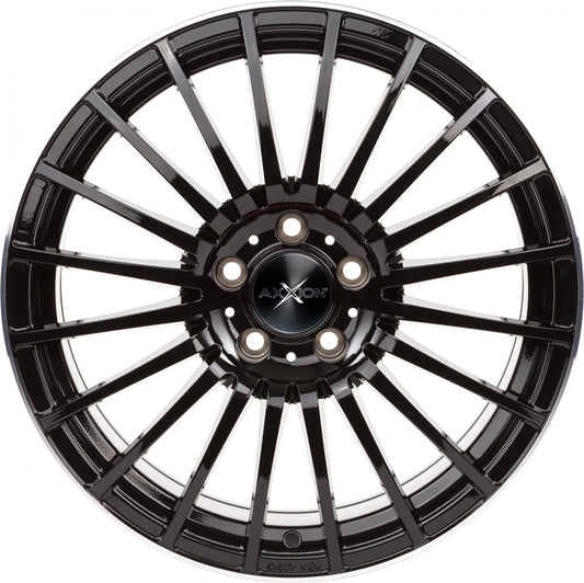 Axxion AX5 schwarz lackiert mit poliertem Felgenbett 8.5x19 ET32 - LK5/112 ML72.6