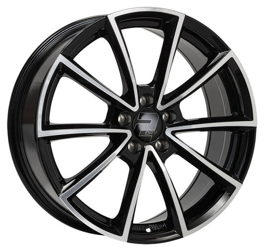 2DRV WH28 schwarz hochglanzpoliert Alufelge 8x19 Zoll ET40 LK 5x114.3 ML72.6