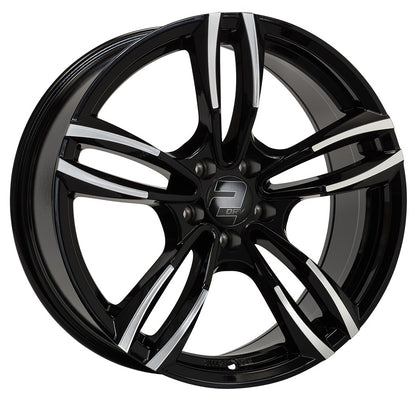2DRV WH29 schwarz hochglanzpoliert Alufelge 8.5x19 Zoll ET35 LK 5x120 ML72.6
