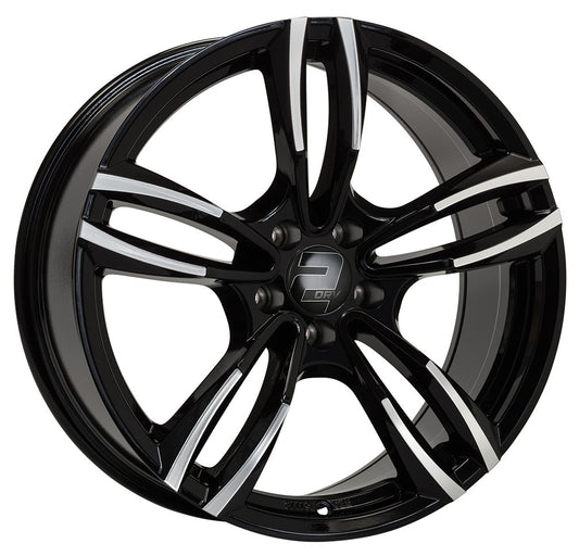 2DRV WH29 schwarz hochglanzpoliert Alufelge 8.5x19 Zoll ET35 LK 5x120 ML72.6
