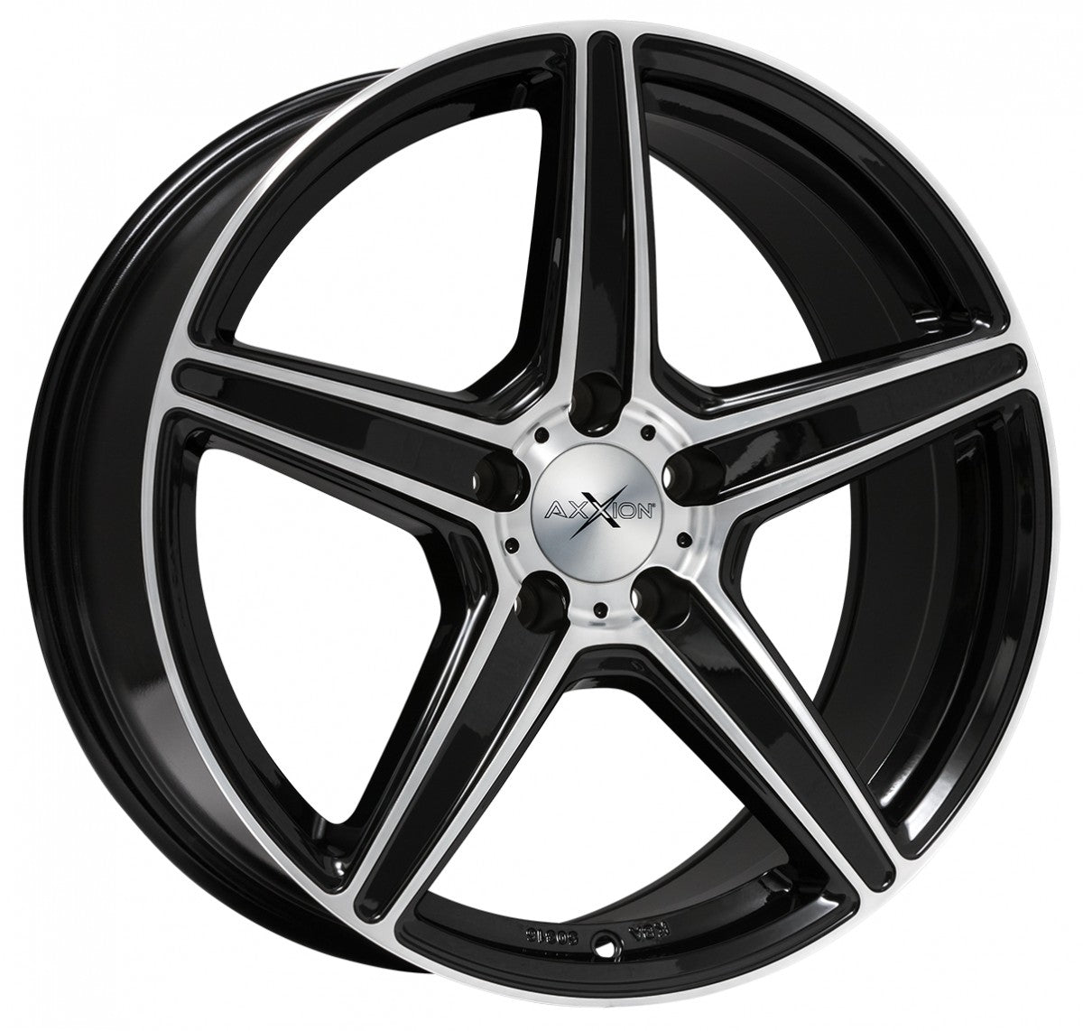 Axxion AX7 schwarz hochglanzpoliert 8x18 ET42 - LK5/112 ML72.6