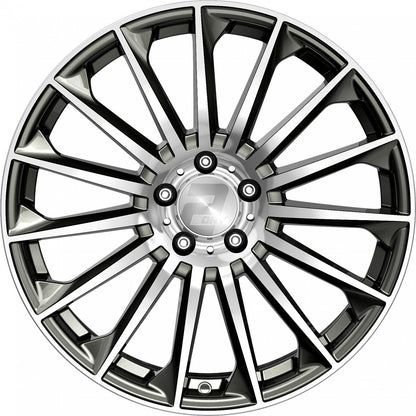 2DRV WH39 dark gunmetal hochglanzpoliert Alufelge 9x20 Zoll ET35 LK 5x112 ML66.6 – Bild 2