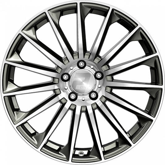 2DRV WH39 dark gunmetal hochglanzpoliert Alufelge 9.5x22 Zoll ET35 LK 5x114.3 ML72.6 – Bild 2