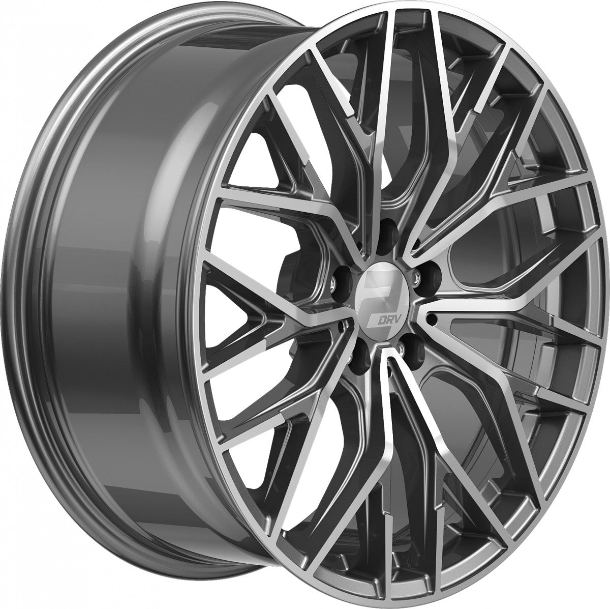 2DRV WH37 daytona grau hochglanzpoliert 8x18 ET40 - LK5/108 ML72.6