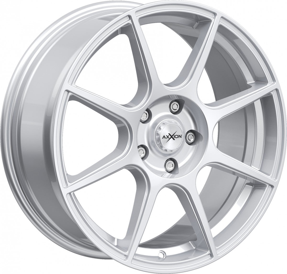 Axxion X2 race silber lackiert Alufelge 7x17 Zoll ET37 LK 5x100 ML63.4 – Bild 3
