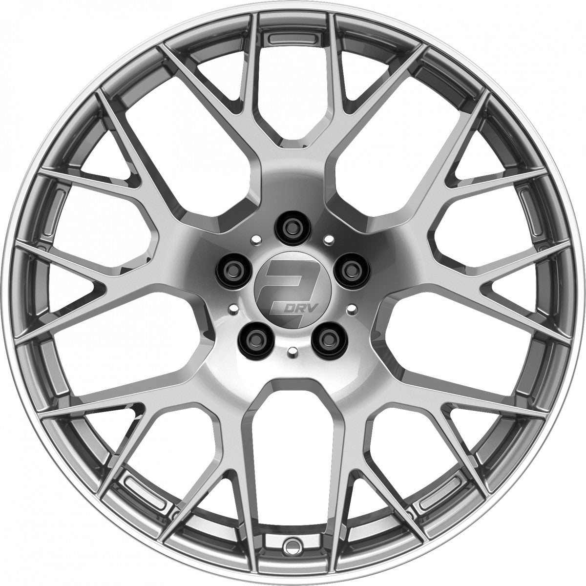2DRV WH47 daytona grau lackiert mit hochglanzpoliertem Felgenbett 9x20 Zoll ET35 LK 5x114.3 ML72.6 – Bild 2