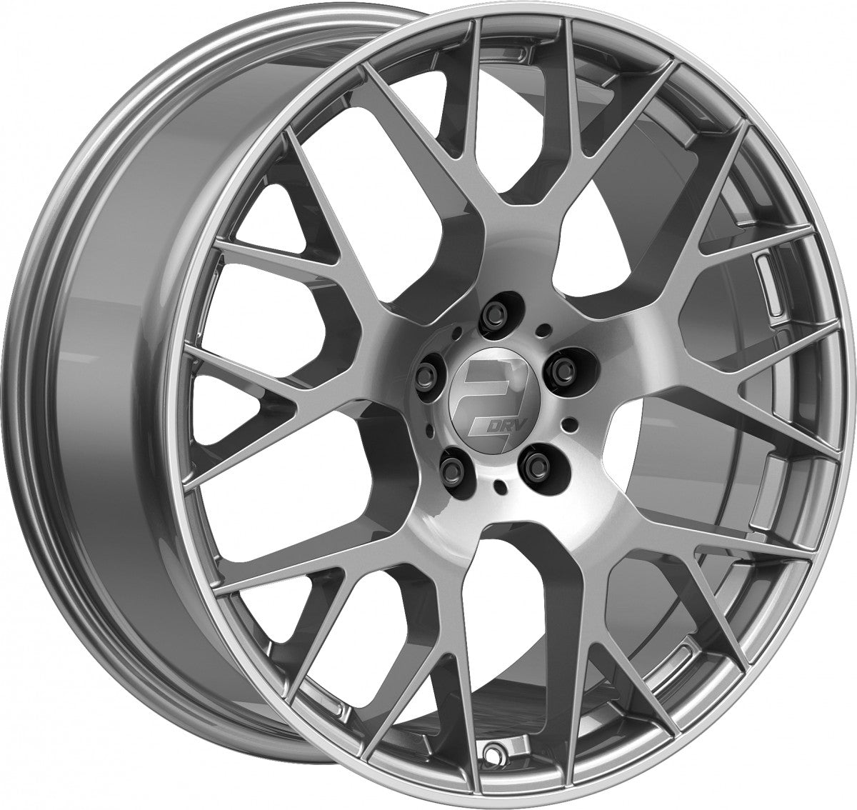 2DRV WH47 daytona grau lackiert mit hochglanzpoliertem Felgenbett 9x20 Zoll ET35 LK 5x114.3 ML72.6 – Bild 3