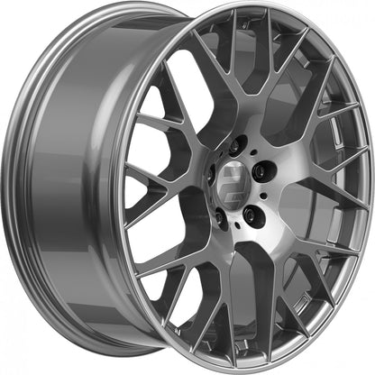 2DRV WH47 daytona grau lackiert mit hochglanzpoliertem Felgenbett 9x20 Zoll ET35 LK 5x114.3 ML72.6 – Bild 4