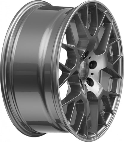 2DRV WH47 daytona grau lackiert mit hochglanzpoliertem Felgenbett 9x20 Zoll ET35 LK 5x114.3 ML72.6 – Bild 5