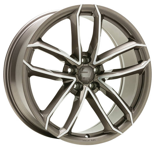 2DRV WH33 platin grau hochglanzpoliert Alufelge 8.5x19 Zoll ET25 LK 5x112 ML66.6