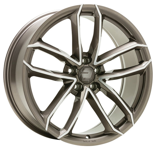 2DRV WH33 platin grau hochglanzpoliert 8.5x19 ET45 - LK5/112 ML66.6