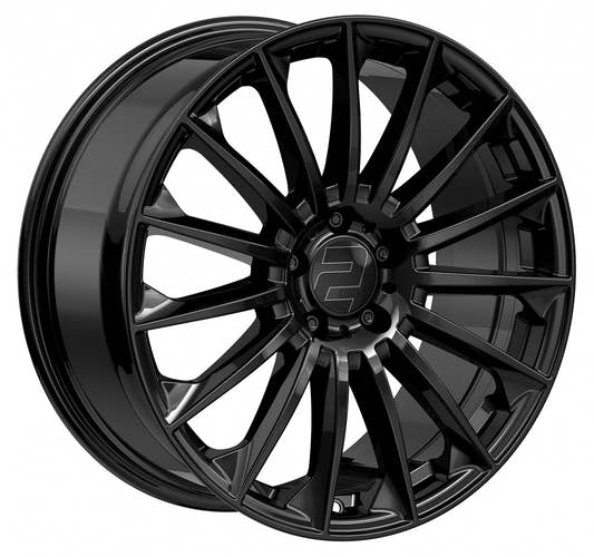 2DRV WH39 schwarz glänzend lackiert 10x22 ET38 - LK5/112 ML66.6