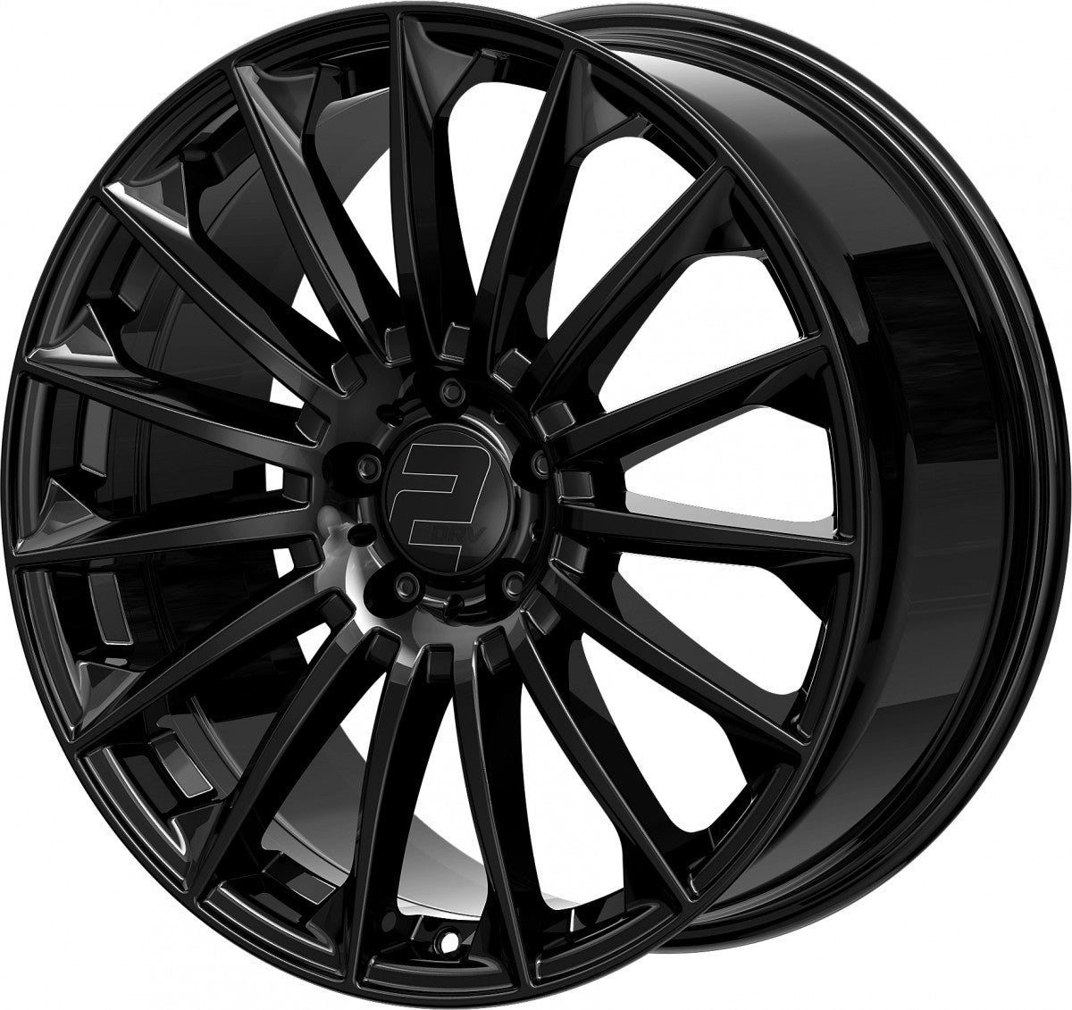 2DRV WH39 schwarz glänzend lackiert 10x22 ET40 - LK5/112 ML66.6