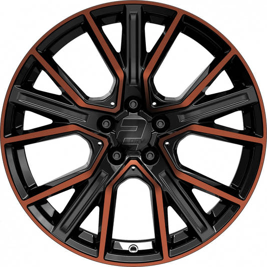2DRV WH34 schwarz kupfer hochglanzpoliert Alufelge 7.5x17 Zoll ET35 LK 5x112 ML66.6 – Bild 2
