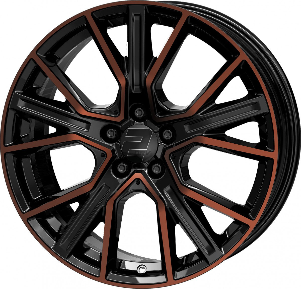 2DRV WH34 schwarz kupfer hochglanzpoliert 7.5x17 ET35 - LK5/112 ML66.6