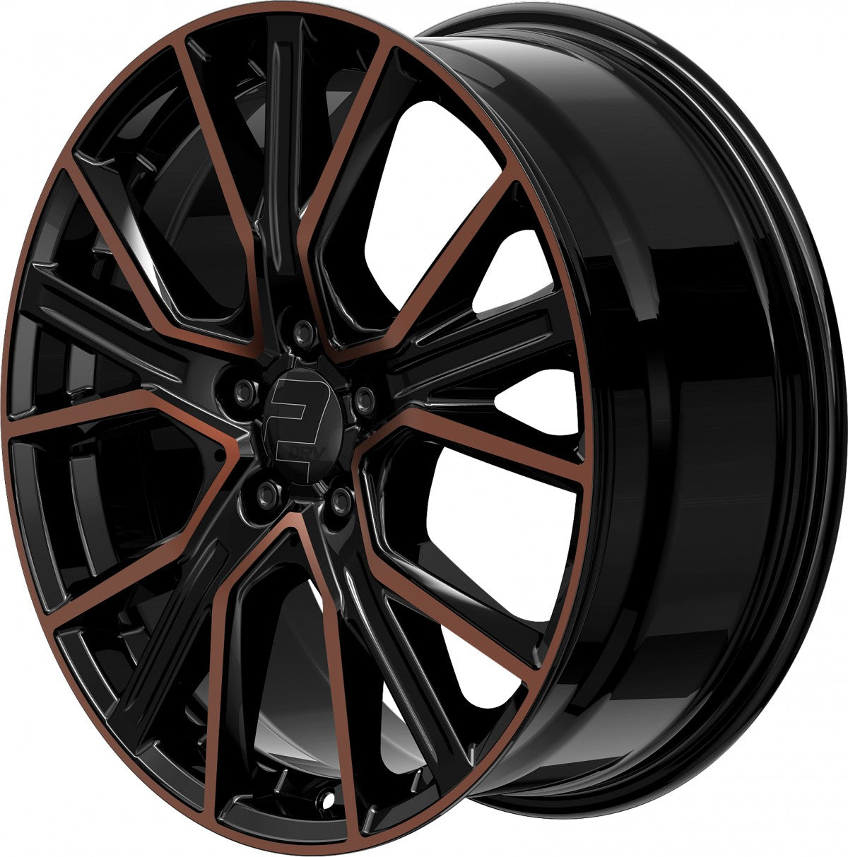 2DRV WH34 schwarz kupfer hochglanzpoliert 7.5x17 ET35 - LK5/112 ML66.6