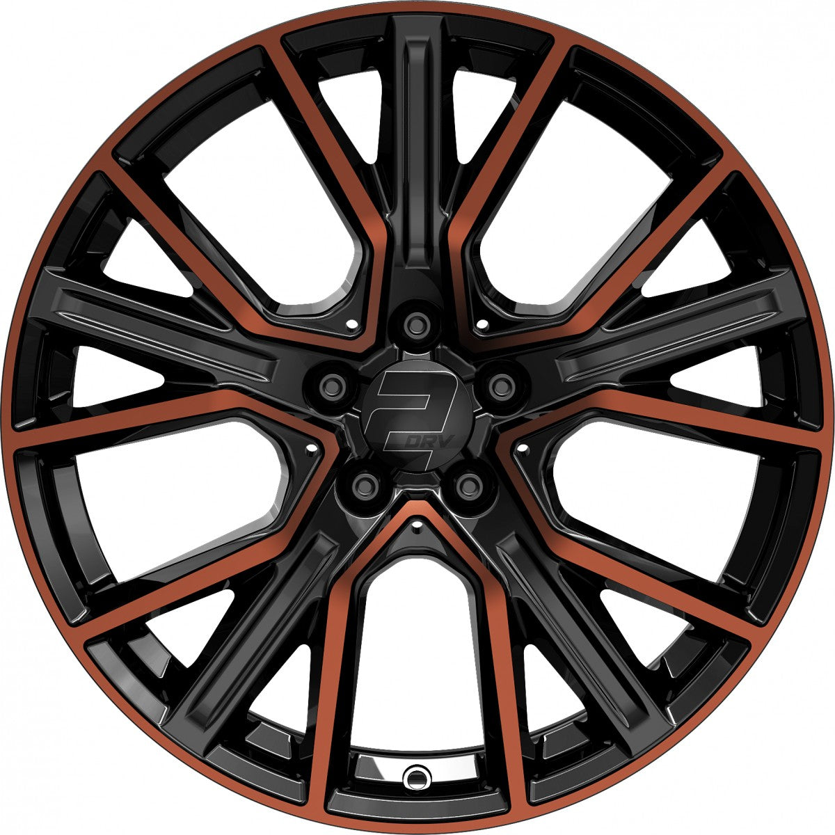 2DRV WH34 schwarz kupfer hochglanzpoliert 7.5x17 ET45 - LK5/112 ML66.6