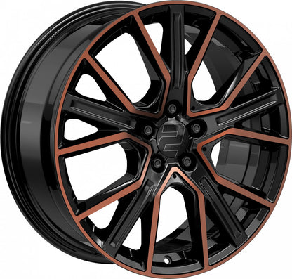 2DRV WH34 schwarz kupfer hochglanzpoliert 8x18 ET36 - LK5/112 ML66.6