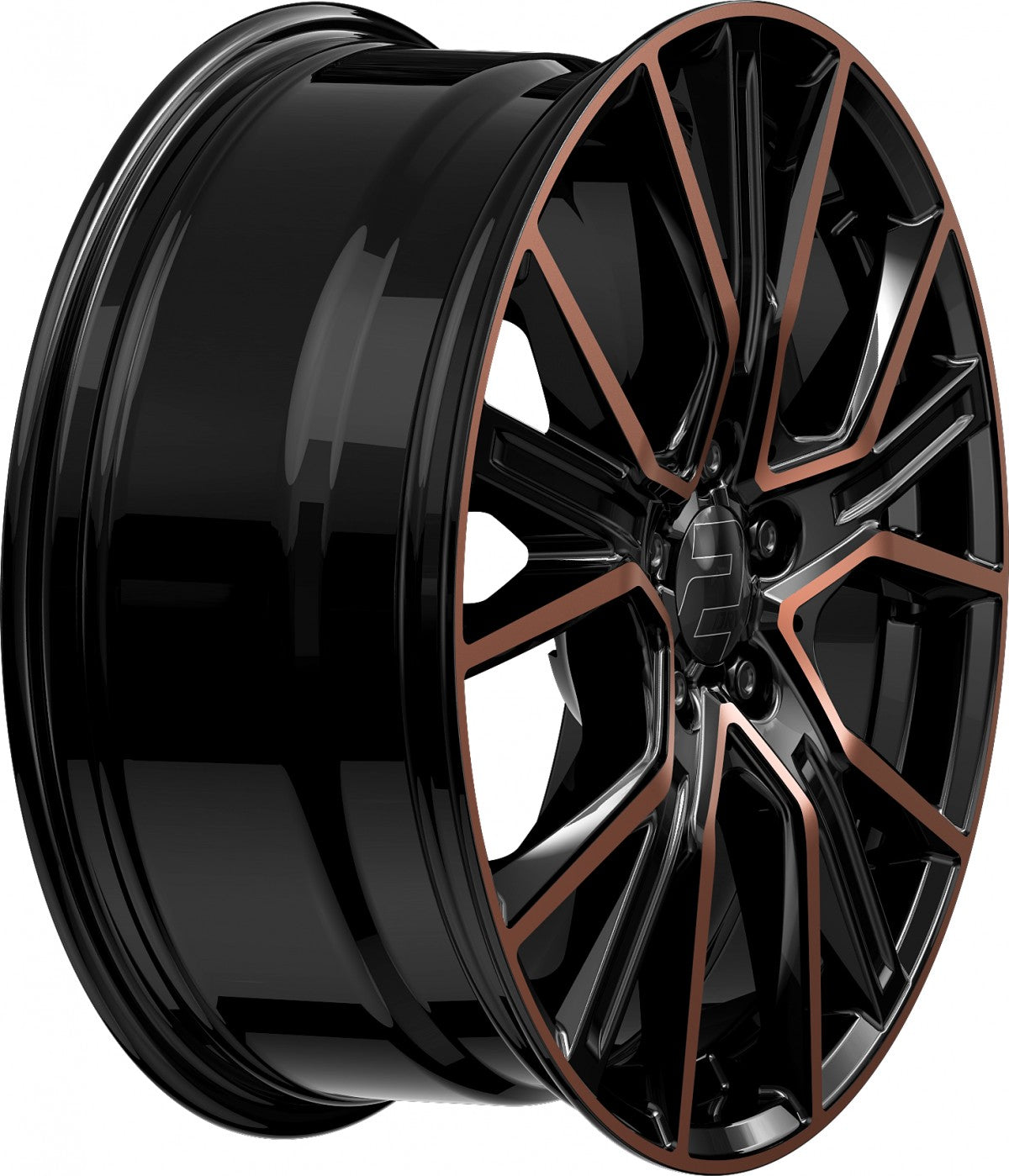2DRV WH34 schwarz kupfer hochglanzpoliert 8x18 ET36 - LK5/112 ML66.6