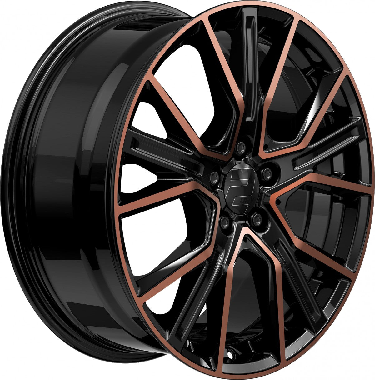 2DRV WH34 schwarz kupfer hochglanzpoliert 8.5x20 ET30 - LK5/112 ML66.6