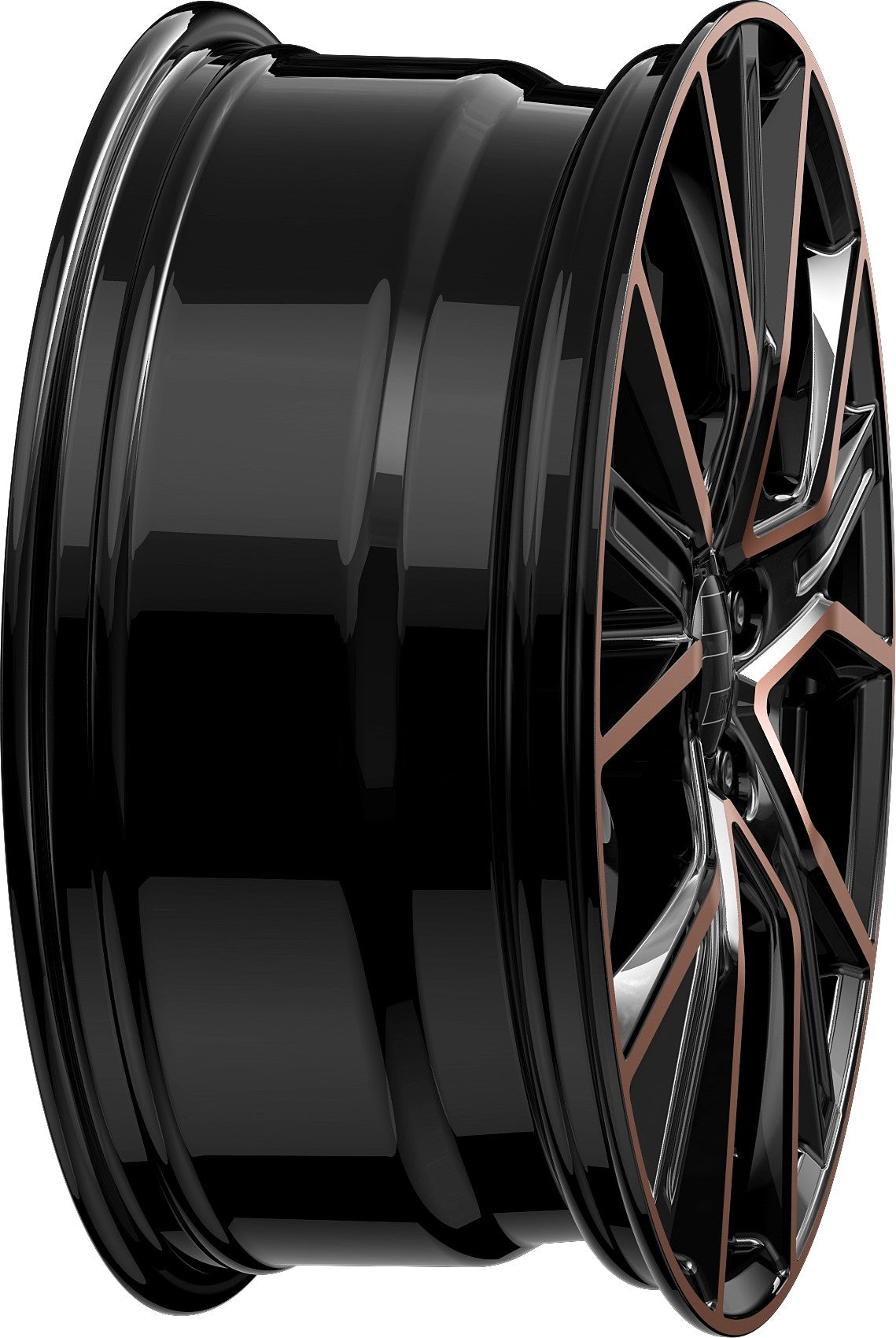 2DRV WH34 schwarz kupfer hochglanzpoliert 9x21 ET30 - LK5/112 ML66.6