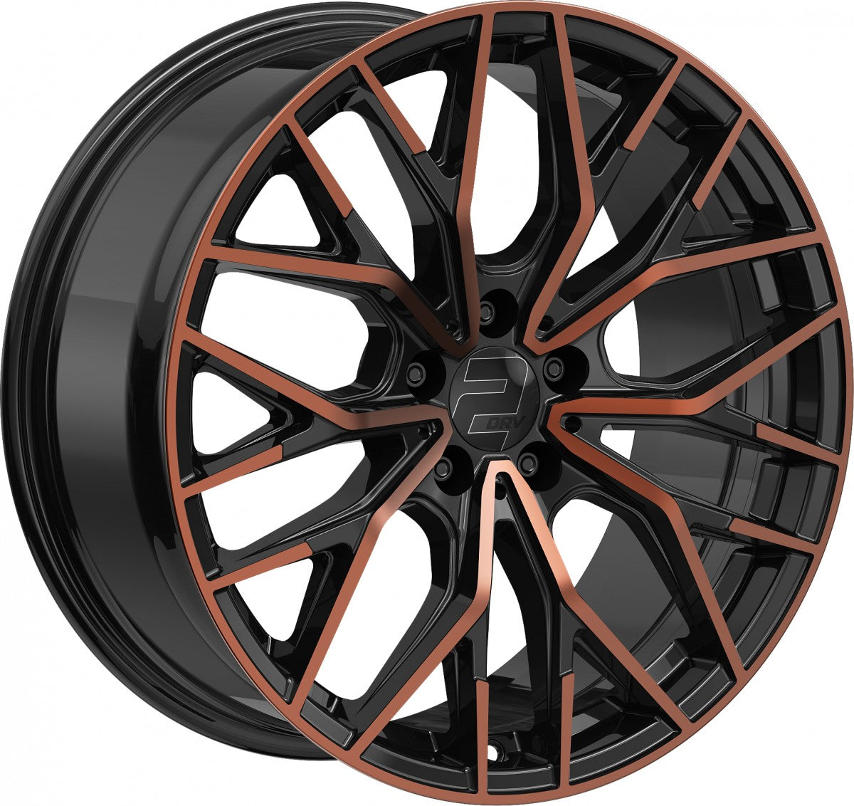 2DRV WH37 schwarz kupfer hochglanzpoliert 8.5x19 ET40 - LK5/112 ML66.6