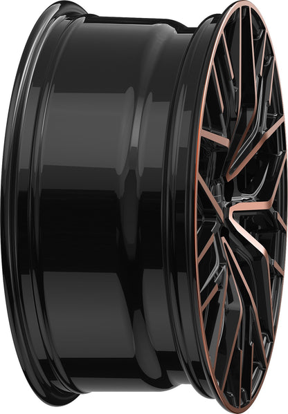 2DRV WH37 schwarz kupfer hochglanzpoliert 8.5x19 ET40 - LK5/112 ML66.6