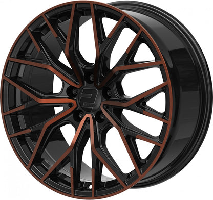 2DRV WH37 schwarz kupfer hochglanzpoliert 8.5x19 ET40 - LK5/112 ML66.6