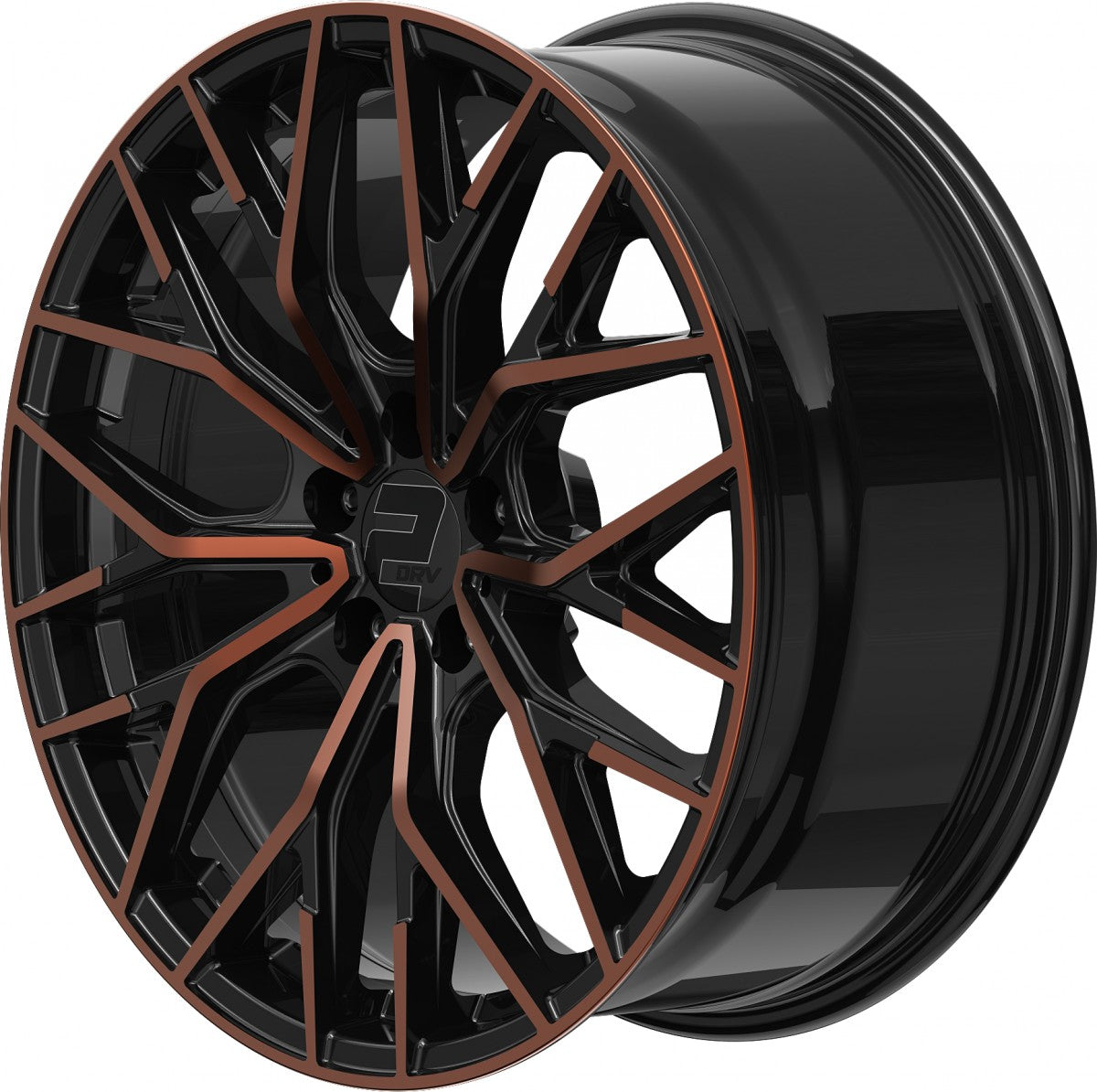2DRV WH37 schwarz kupfer hochglanzpoliert 8.5x19 ET40 - LK5/112 ML66.6