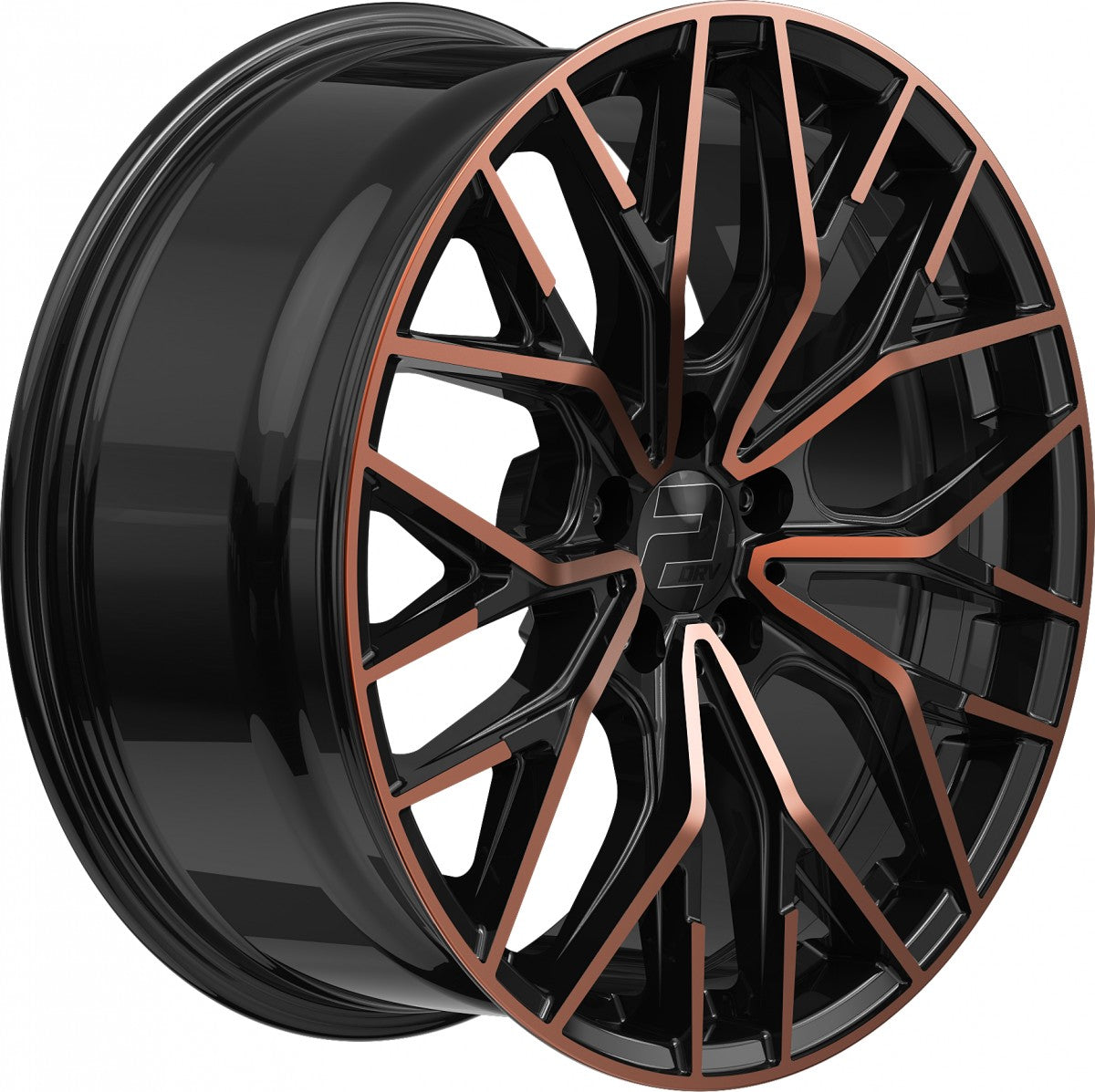 2DRV WH37 schwarz kupfer hochglanzpoliert 8.5x20 ET48 - LK5/108 ML63.4