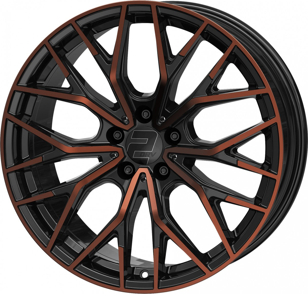 2DRV WH37 schwarz kupfer hochglanzpoliert 8.5x20 ET25 - LK5/112 ML66.6