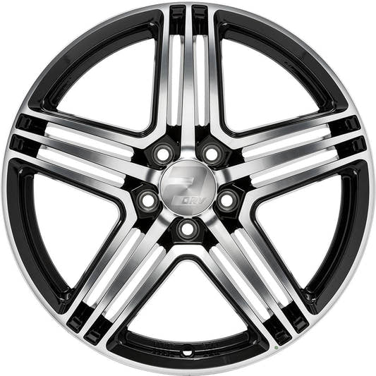 2DRV WH12 schwarz hochglanzpoliert Alufelge 8x18 Zoll ET45 LK 5x114.3 ML72.6