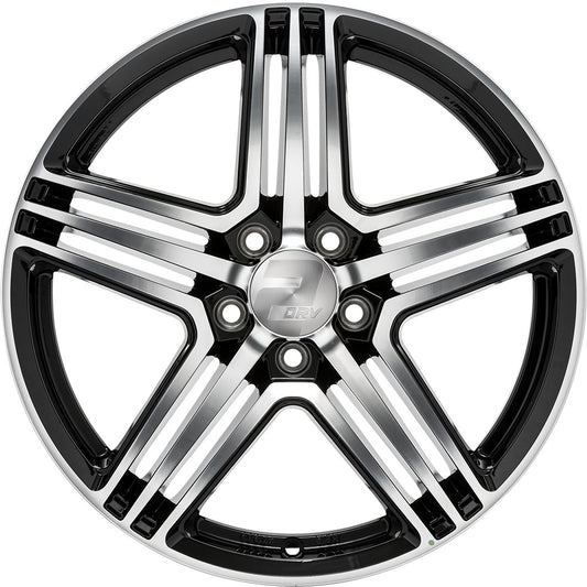 2DRV WH12 schwarz hochglanzpoliert 8x18 ET45 - LK5/114.3 ML72.6
