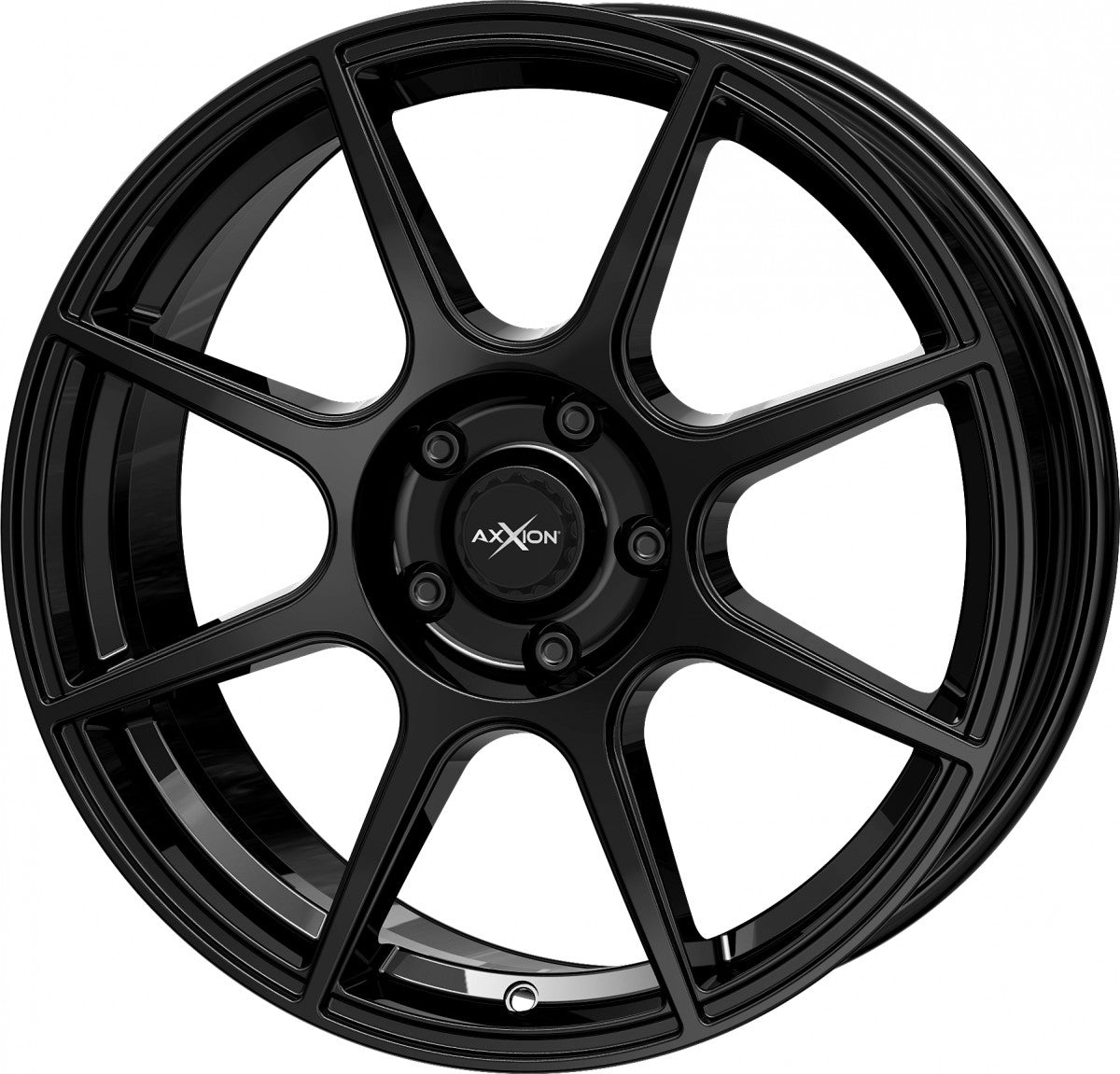 Axxion X2 schwarz glänzend lackiert Alufelge 6.5x16 Zoll ET42 LK 5x112 ML72.6 – Bild 7