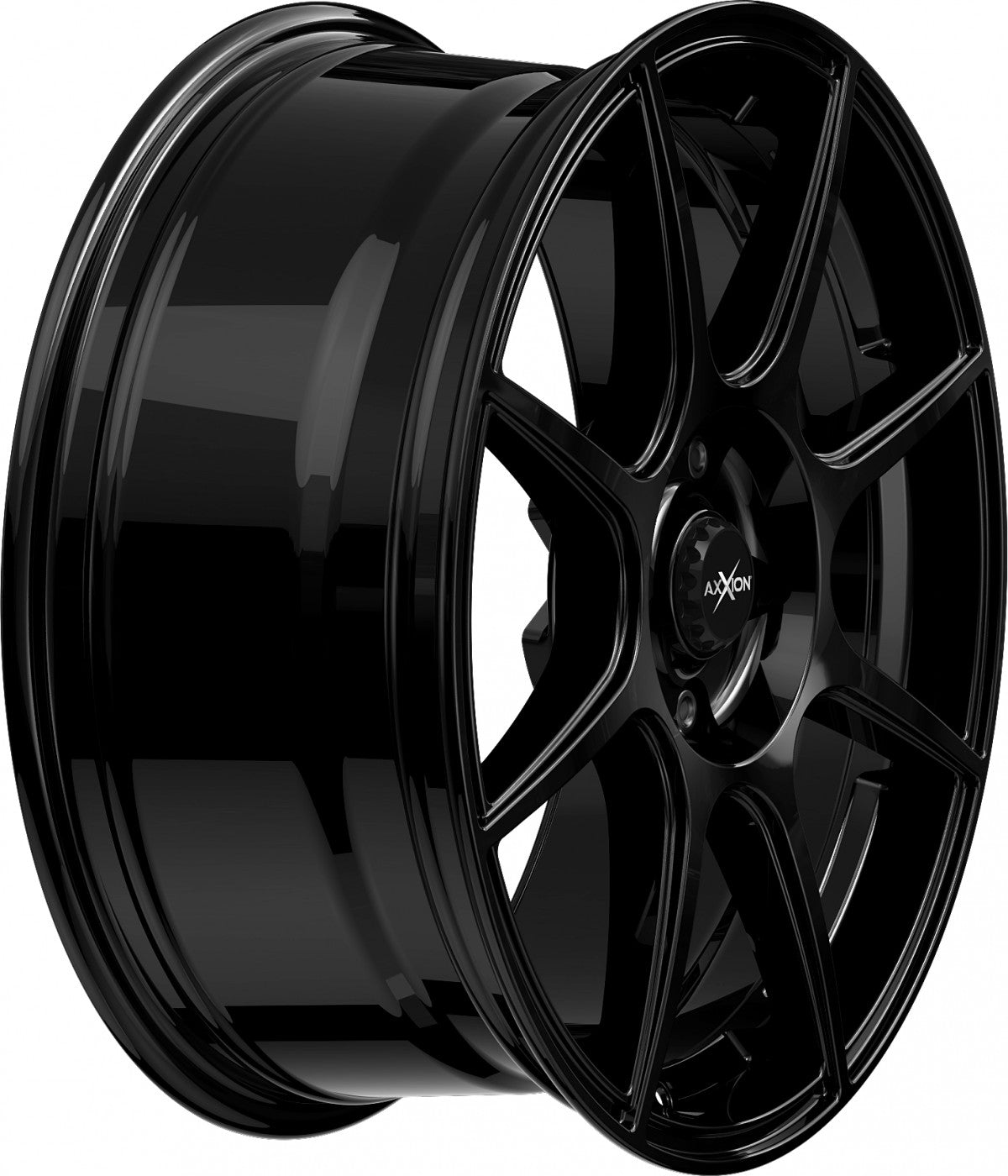 Axxion X2 schwarz glänzend lackiert Alufelge 7x17 Zoll ET37 LK 5x100 ML63.4 – Bild 5