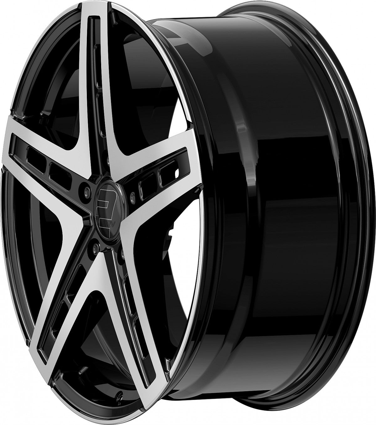 2DRV WH38 schwarz hochglanzpoliert 9.5x22 ET40 - LK5/108 ML72.6