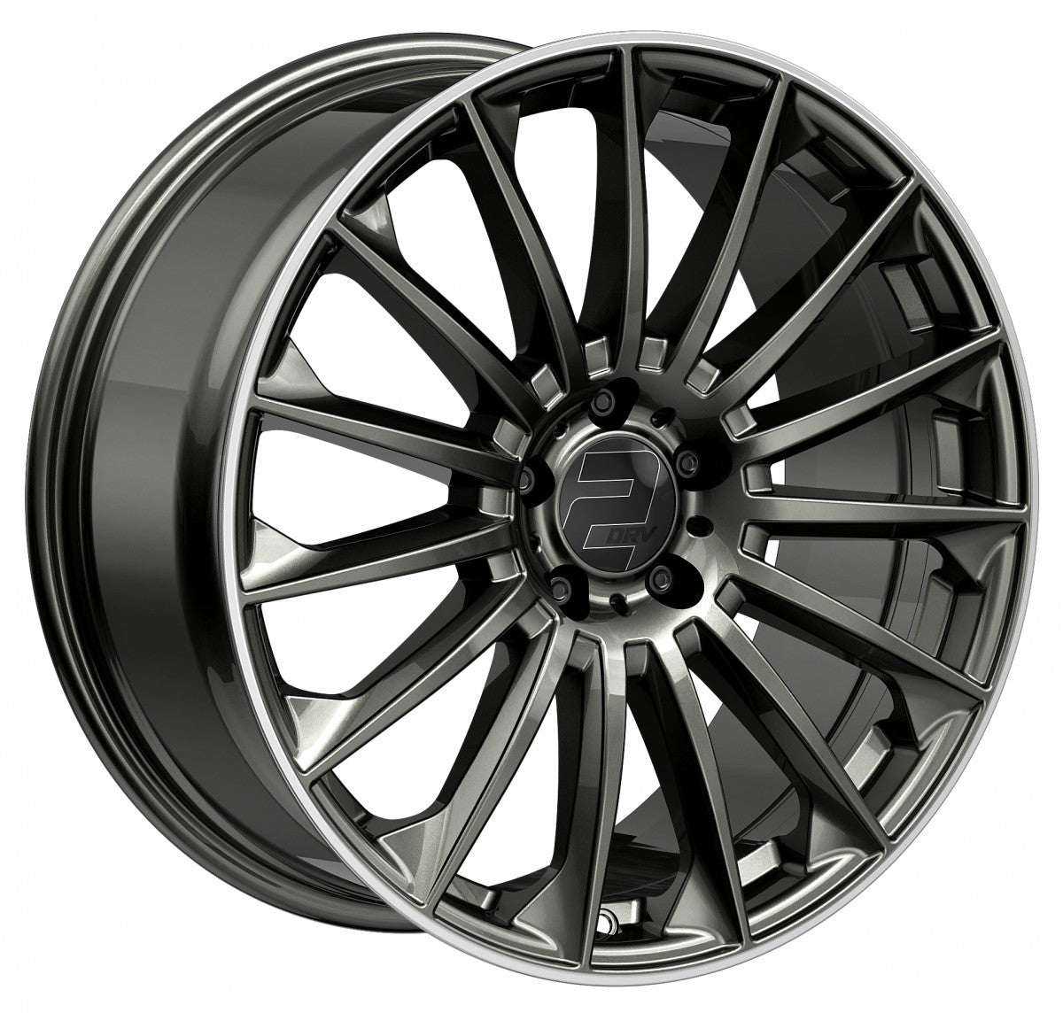 2DRV WH39 dark gunmetal lackiert mit hochglanzpoliertem Felgenbett 8x18 ET48 - LK5/112 ML66.6