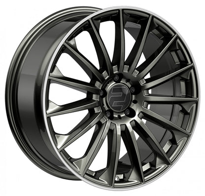 2DRV WH39 dark gunmetal lackiert mit hochglanzpoliertem Felgenbett 8x18 ET48 - LK5/112 ML66.6