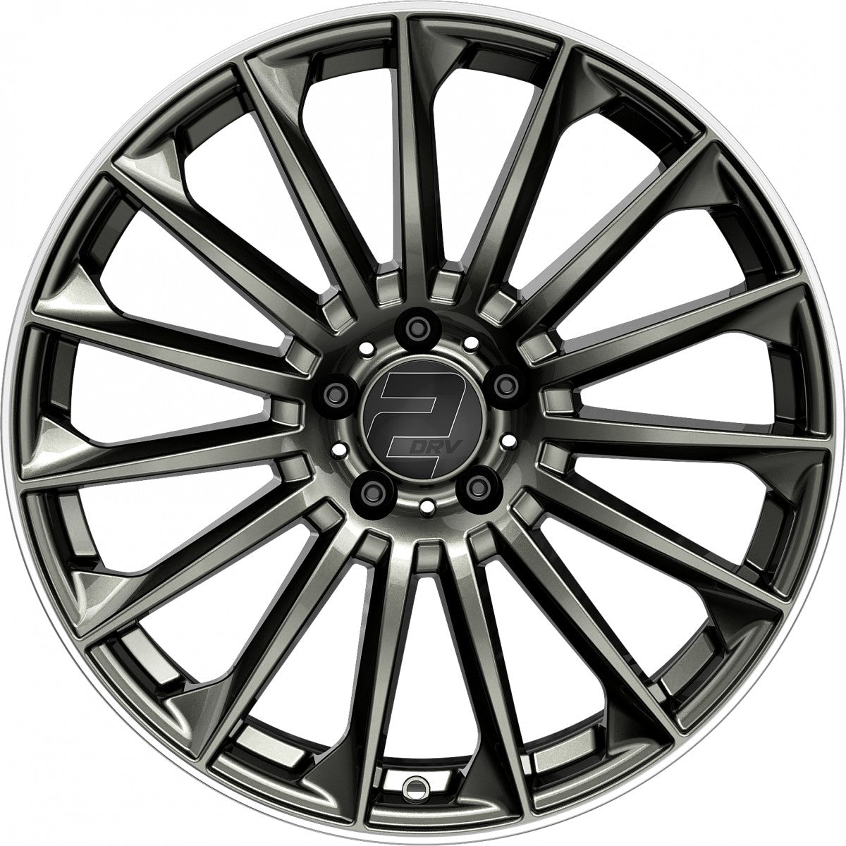 2DRV WH39 dark gunmetal lackiert mit hochglanzpoliertem Felgenbett 8x18 ET48 - LK5/112 ML66.6