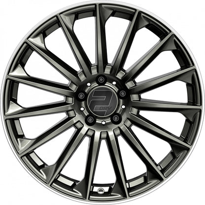 2DRV WH39 dark gunmetal lackiert mit hochglanzpoliertem Felgenbett 8x18 ET48 - LK5/112 ML66.6