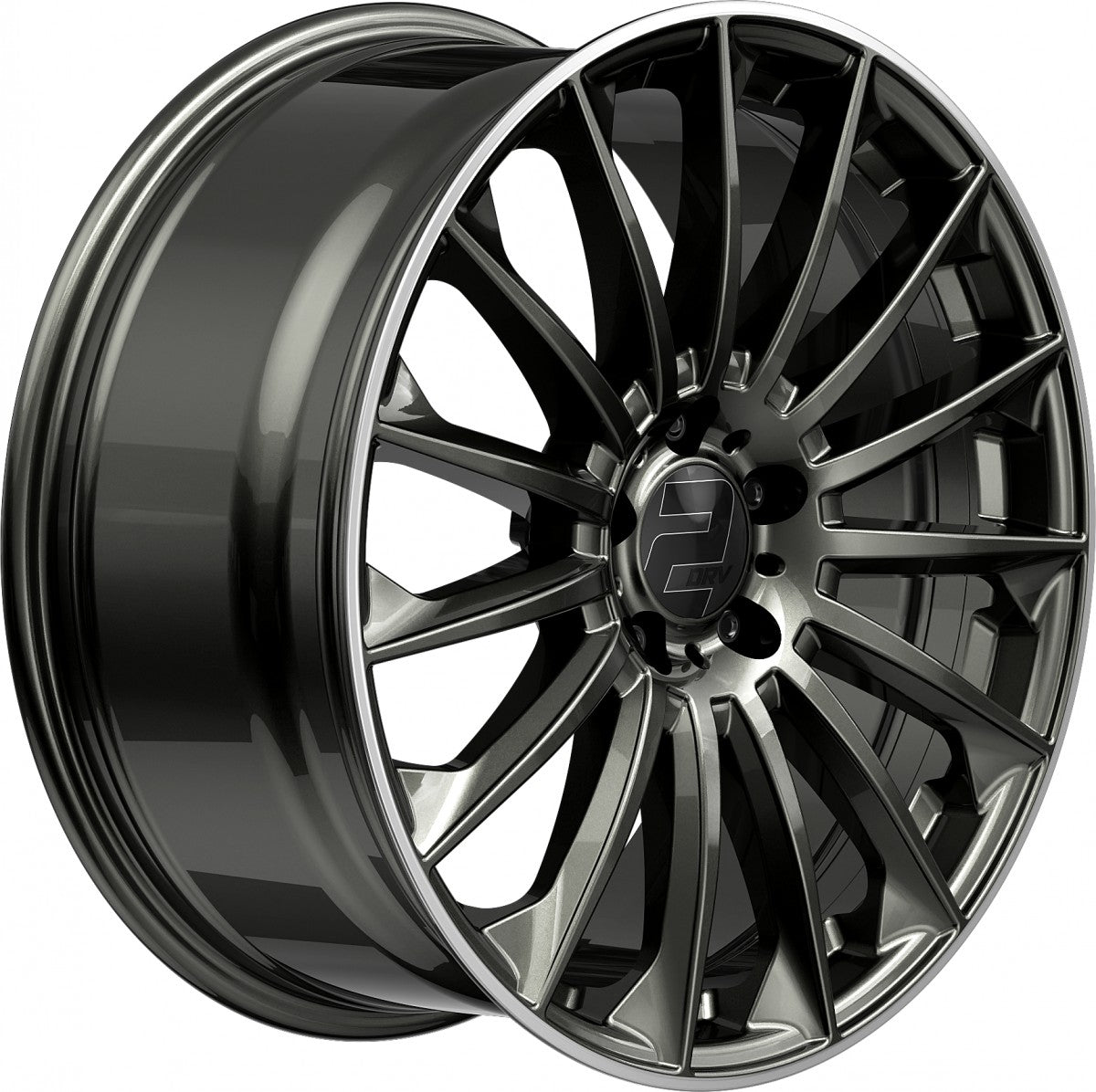 2DRV WH39 dark gunmetal lackiert mit hochglanzpoliertem Felgenbett 8x18 ET48 - LK5/112 ML66.6